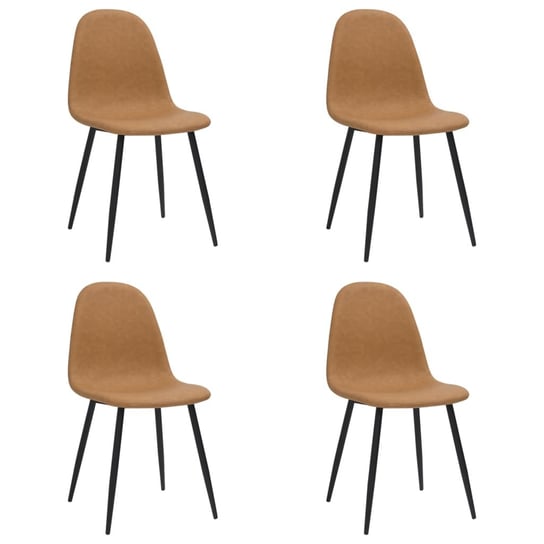 vidaXL Krzesła stołowe, 4 szt., 45x53,5x83 cm, jasny brąz, ekoskóra vidaXL
