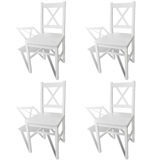 vidaXL Krzesła stołowe, 4 szt., białe, drewno sosnowe vidaXL