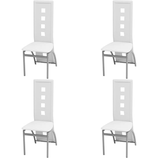 vidaXL Krzesła stołowe, 4 szt., białe, obite sztuczną skórą vidaXL