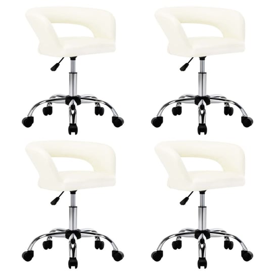 vidaXL Krzesła stołowe, 4 szt., białe, sztuczna skóra vidaXL