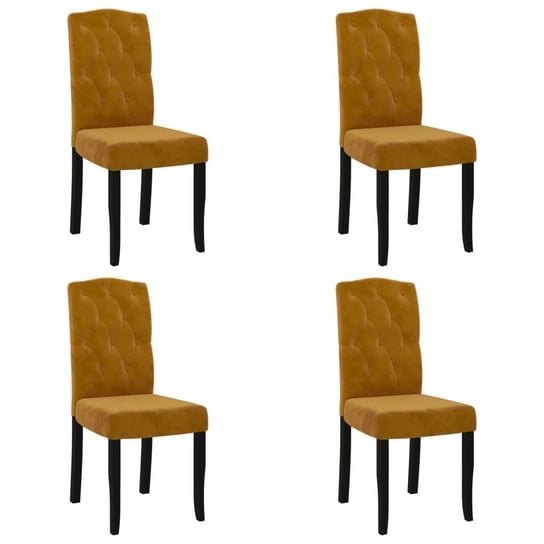 vidaXL Krzesła stołowe, 4 szt., brązowe, obite aksamitem vidaXL