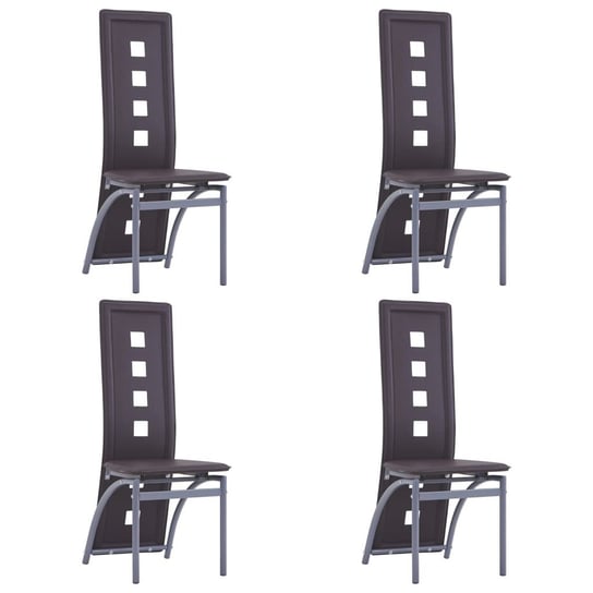 vidaXL Krzesła stołowe, 4 szt., brązowe, obite sztuczną skórą vidaXL