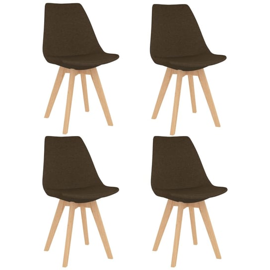 vidaXL Krzesła stołowe, 4 szt., brązowe, obite tkaniną vidaXL