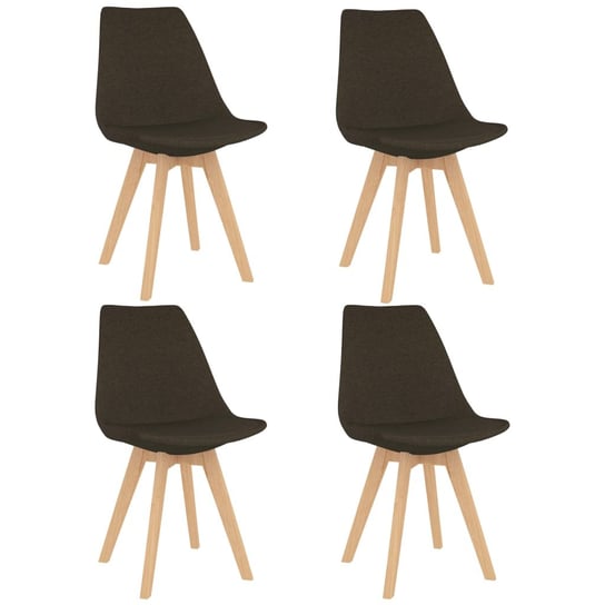 vidaXL Krzesła stołowe, 4 szt., ciemnobrązowe, obite tkaniną vidaXL