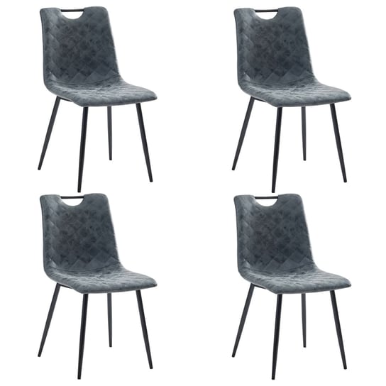 vidaXL Krzesła stołowe, 4 szt., czarne, obite sztuczną skórą vidaXL