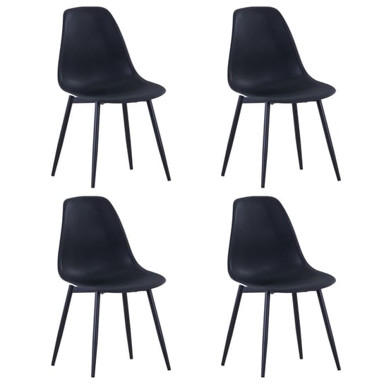 vidaXL Krzesła stołowe, 4 szt., czarne, PP vidaXL