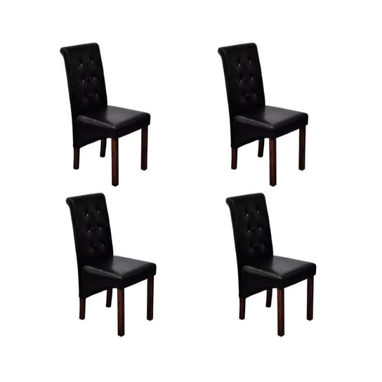 vidaXL Krzesła stołowe, 4 szt., czarne, sztuczna skóra vidaXL