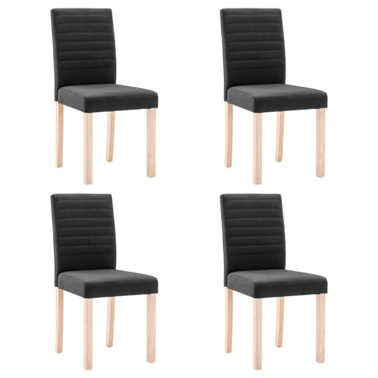 vidaXL Krzesła stołowe, 4 szt., czarne, tapicerowane tkaniną vidaXL