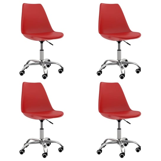 vidaXL Krzesła stołowe, 4 szt., czerwone, obite sztuczną skórą vidaXL