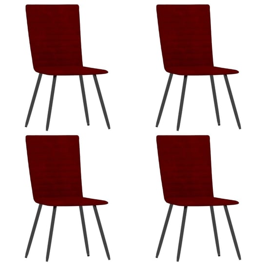 vidaXL Krzesła stołowe, 4 szt., czerwone wino, aksamitne vidaXL
