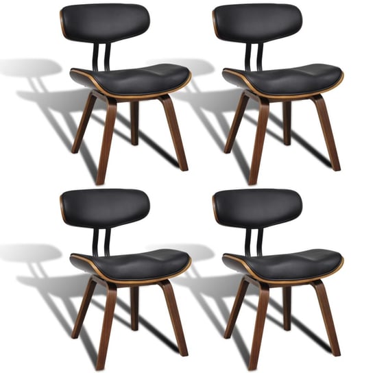 vidaXL Krzesła stołowe, 4 szt., gięte drewno i sztuczna skóra vidaXL