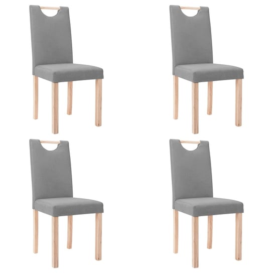 vidaXL Krzesła stołowe, 4 szt., jasnoszare,  tapicerowane tkaniną vidaXL