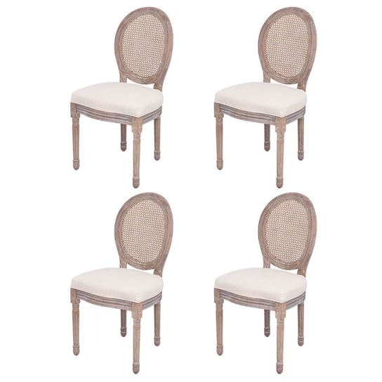 vidaXL Krzesła stołowe, 4 szt., kremowe, obite tkaniną vidaXL