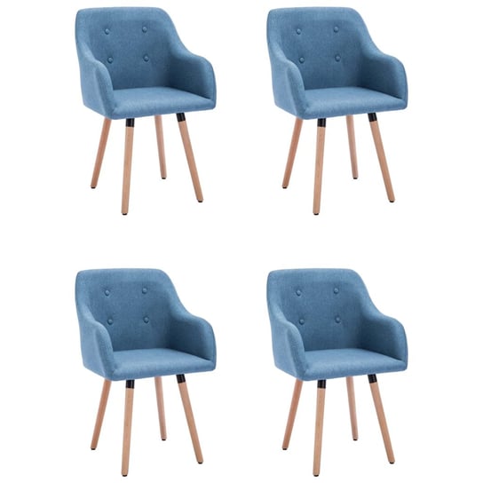 vidaXL Krzesła stołowe, 4 szt., niebieskie, obite tkaniną vidaXL