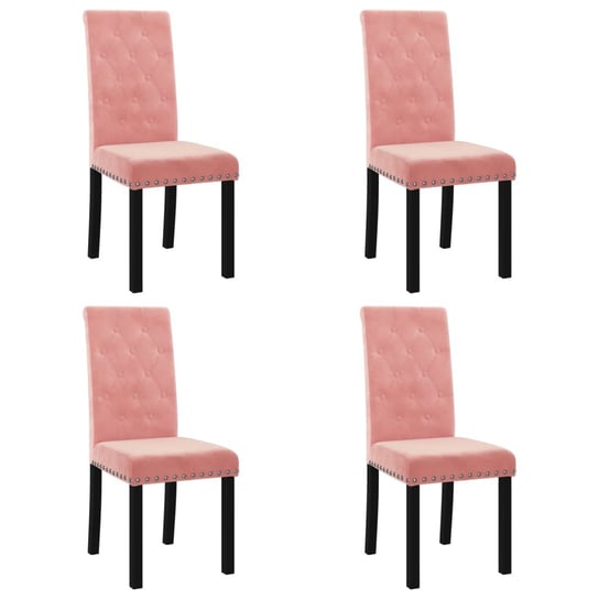 vidaXL Krzesła stołowe, 4 szt., różowe, obite aksamitem vidaXL