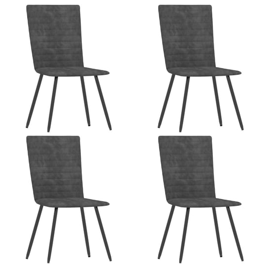 vidaXL Krzesła stołowe, 4 szt., szare, aksamitne vidaXL