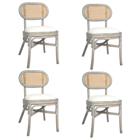 vidaXL Krzesła stołowe, 4 szt., szare, lniane vidaXL