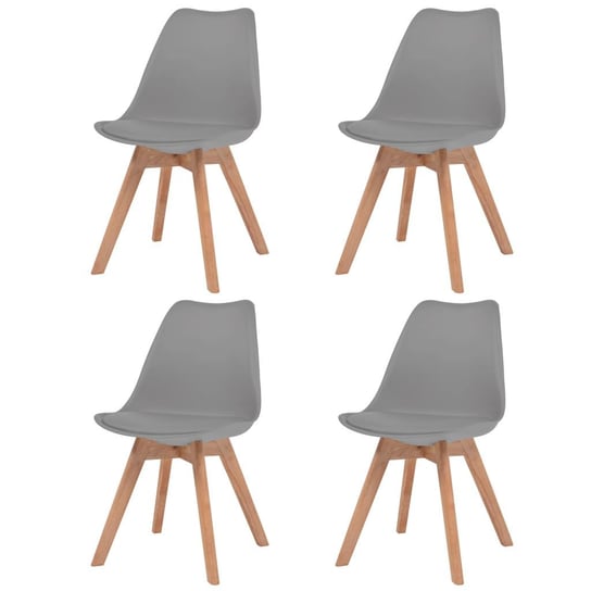 vidaXL Krzesła stołowe, 4 szt., szare, plastikowe vidaXL