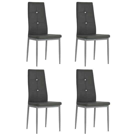 vidaXL Krzesła stołowe, 4 szt., szare, sztuczna skóra vidaXL