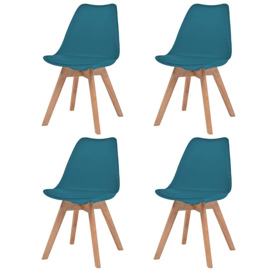 vidaXL Krzesła stołowe, 4 szt., turkusowe, plastikowe vidaXL