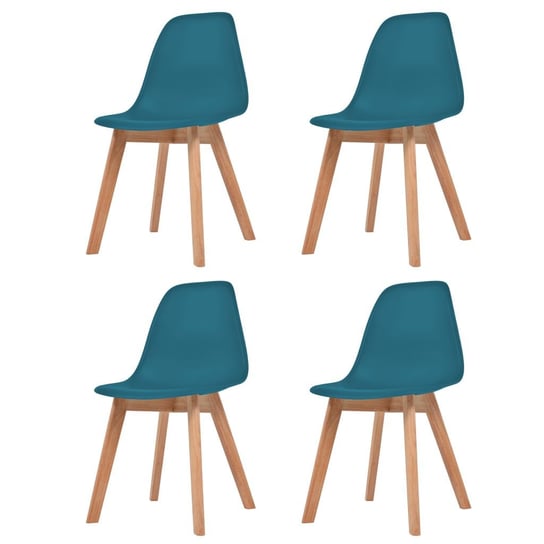 vidaXL Krzesła stołowe, 4 szt., turkusowe, plastikowe vidaXL