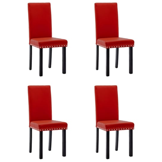 vidaXL Krzesła stołowe, 4 szt., winna czerwień, PVC vidaXL