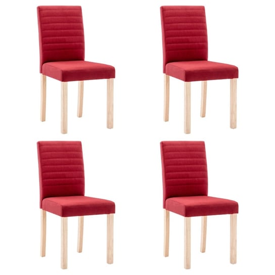 vidaXL Krzesła stołowe, 4 szt., winna czerwień, tapicerowane tkaniną vidaXL