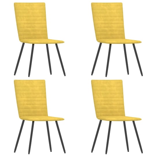 vidaXL Krzesła stołowe, 4 szt., żółte, aksamitne vidaXL
