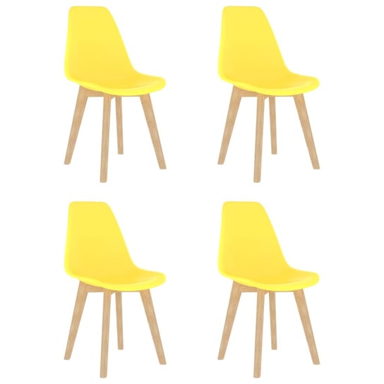 vidaXL Krzesła stołowe, 4 szt., żółte, plastik vidaXL