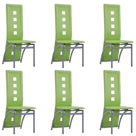 vidaXL Krzesła stołowe, 6 szt., zielone, sztuczna skóra vidaXL