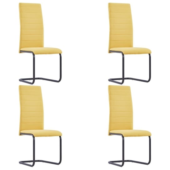 vidaXL Krzesła stołowe, wspornikowe, 4 szt., żółte, tkanina vidaXL