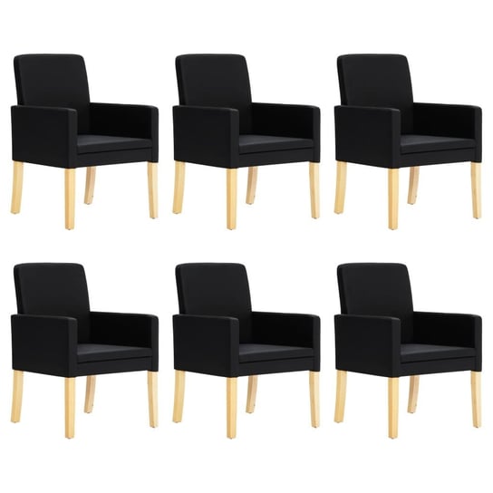 vidaXL Krzesła stołowe, wspornikowe, 6 szt., brązowe, sztuczny zamsz vidaXL
