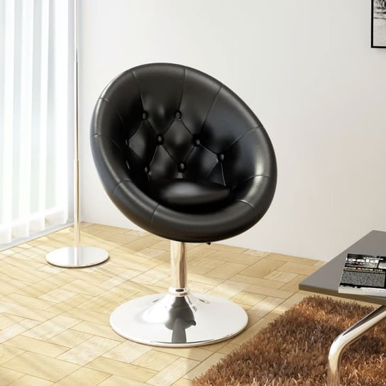 vidaXL Krzesło barowe, czarne, sztuczna skóra vidaXL