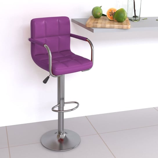 vidaXL Krzesło barowe, fioletowe, obite sztuczną skórą vidaXL