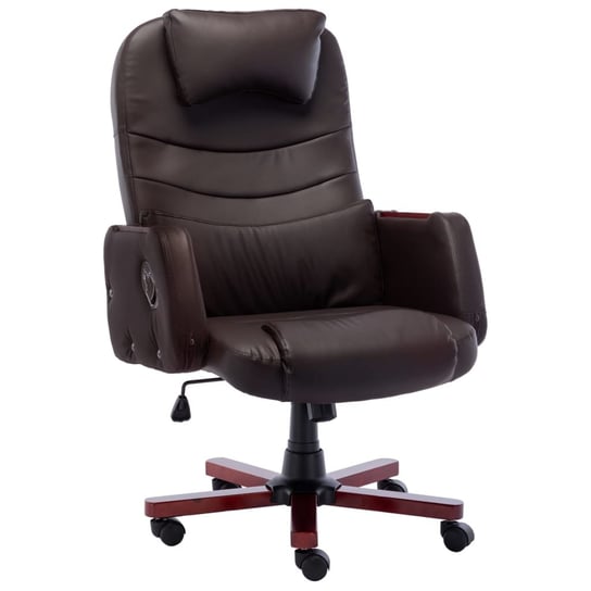 vidaXL Krzesło biurowe, brązowe, obite sztuczną skórą vidaXL