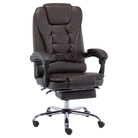 vidaXL Krzesło biurowe, brązowe, obite sztuczną skórą vidaXL