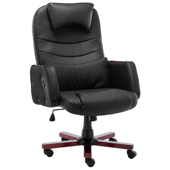 vidaXL Krzesło biurowe, czarne, sztuczna skóra vidaXL