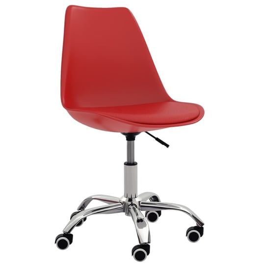 vidaXL Krzesło biurowe, czerwone, obite sztuczną skórą vidaXL