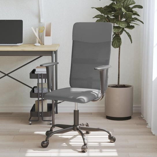 vidaXL Krzesło biurowe, regulowane, szare, siatka i ekoskóra vidaXL
