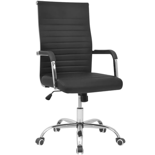 vidaXL Krzesło biurowe, sztuczna skóra, 55 x 63 cm, czarne vidaXL