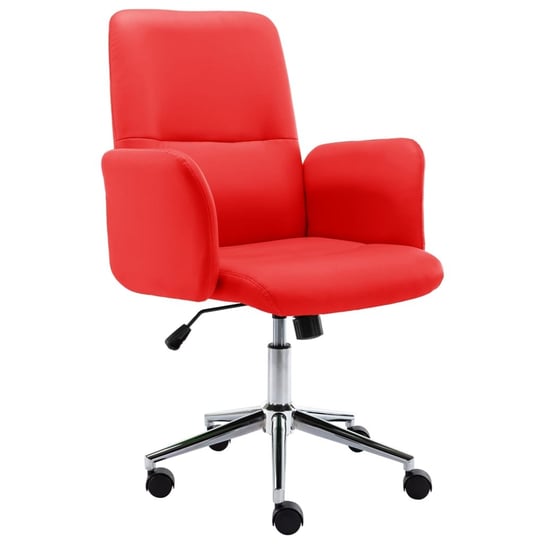 vidaXL Krzesło biurowe, sztuczna skóra, czerwone vidaXL