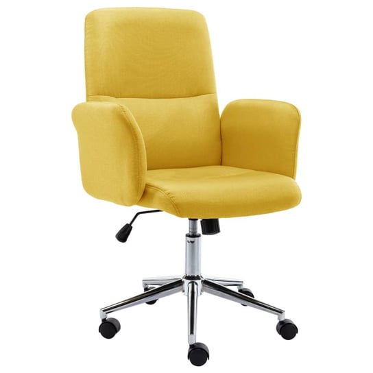 vidaXL Krzesło biurowe, tapicerowane tkaniną, żółte vidaXL