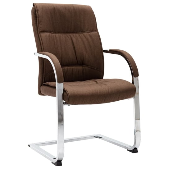 vidaXL Krzesło biurowe, wspornikowe, brązowe, tkanina vidaXL