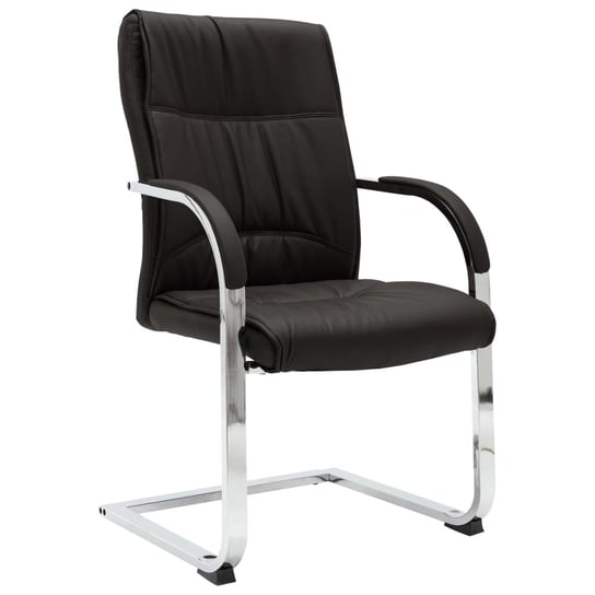 vidaXL Krzesło biurowe, wspornikowe, czarne, sztuczna skóra vidaXL