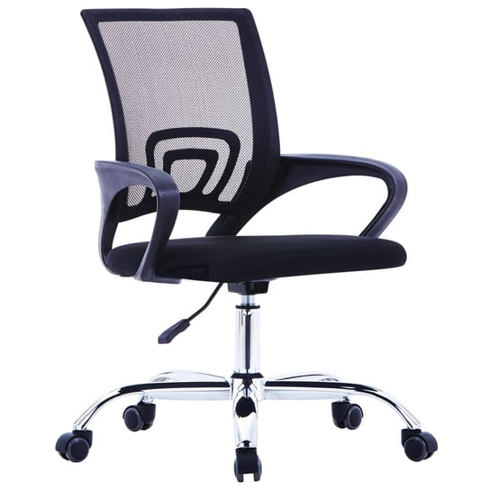 vidaXL Krzesło biurowe z siatkowym oparciem, czarne, tkanina vidaXL