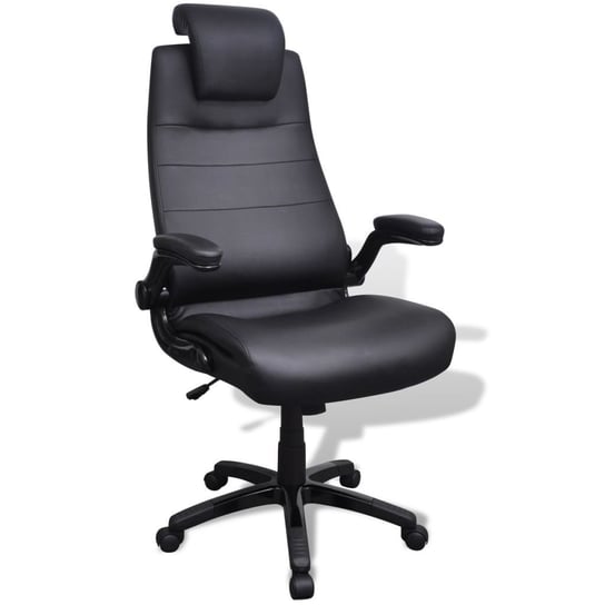 vidaXL Krzesło obrotowe z czarnej sztucznej skóry, regulowane vidaXL