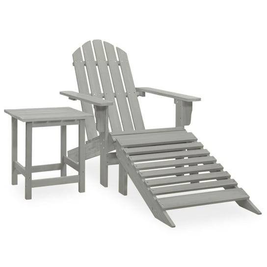 vidaXL Krzesło ogrodowe Adirondack z podnóżkiem i stolikiem, jodłowe vidaXL