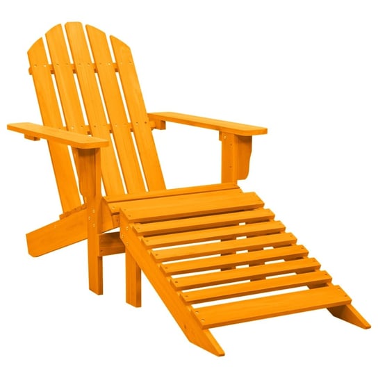 vidaXL, Krzesło ogrodowe Adirondack z podnóżkiem, jodłowe, pomarańczowe vidaXL