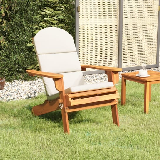 vidaXL Krzesło ogrodowe Adirondack z poduszkami, lite drewno akacjowe vidaXL