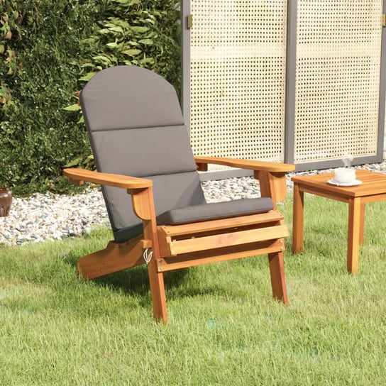 vidaXL Krzesło ogrodowe Adirondack z poduszkami, lite drewno akacjowe vidaXL